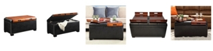 Convenience Concepts Designs4Comfort Storage Ottoman With Trays